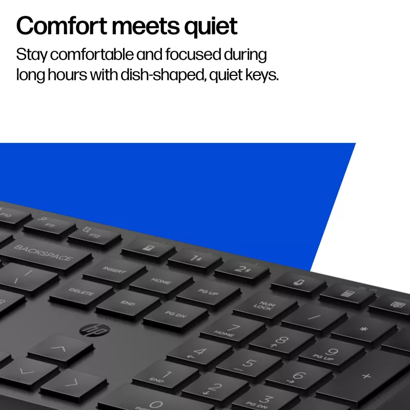HP 495K kelių įrenginių dviejų režimų klaviatūra, pilno dydžio (100 %), belaidė, USB + Bluetooth, juoda