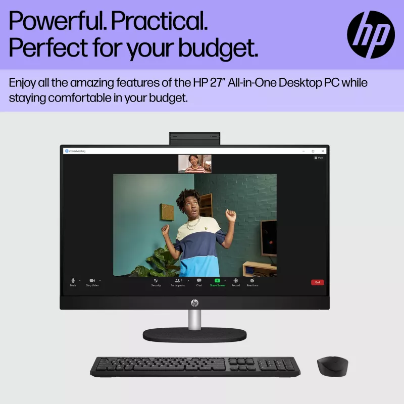 HP All-in-One 27-cr0048na Intel® Core™ i7 i7-1355U 68.6 cm (27 coliai) 1920 x 1080 pikseliai All-in-One kompiuteris 8 GB DDR4-SDRAM 1 TB SSD Windows 11 Home Wi-Fi 6 (802.11ax) Balta