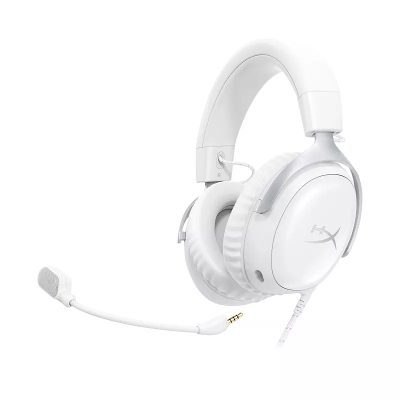 HyperX Cloud III - Žaidimų ausinės (Baltos), Balta, Kinija, Tailandas, Aplink ausis, Uždaros, 155 mm, 86.7 mm