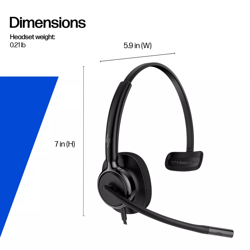 Laidinės stereo ausinės HP POLY Mission 425 Classic, USB jungtis, 126 g