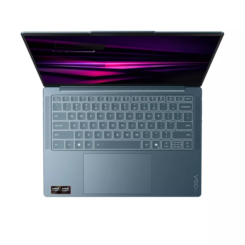 Lenovo Yoga plonas 7 14AGP11 Copilot+ PC nešiojamasis kompiuteris su AMD Ryzen™ AI 5 430, 35,6 cm (14 colių) WUXGA, 16 GB, 512 GB SSD, Wi-Fi 7 (802.11be), Windows 11 Home, vokiška klaviatūra, žalsvai mėlynas