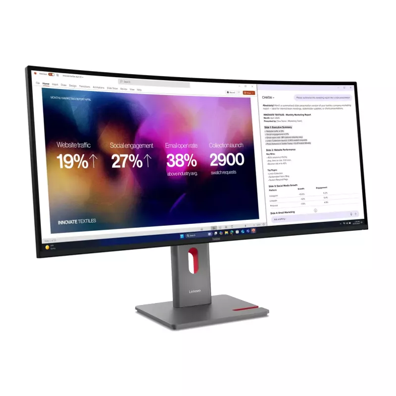Monitorius Lenovo ThinkVision P40WD-40 39,7 col. WUHD 5120x2160 LCD 21:9 6 ms USB šakotuvas Garsiakalbiai Reguliuojamas aukštis VESA