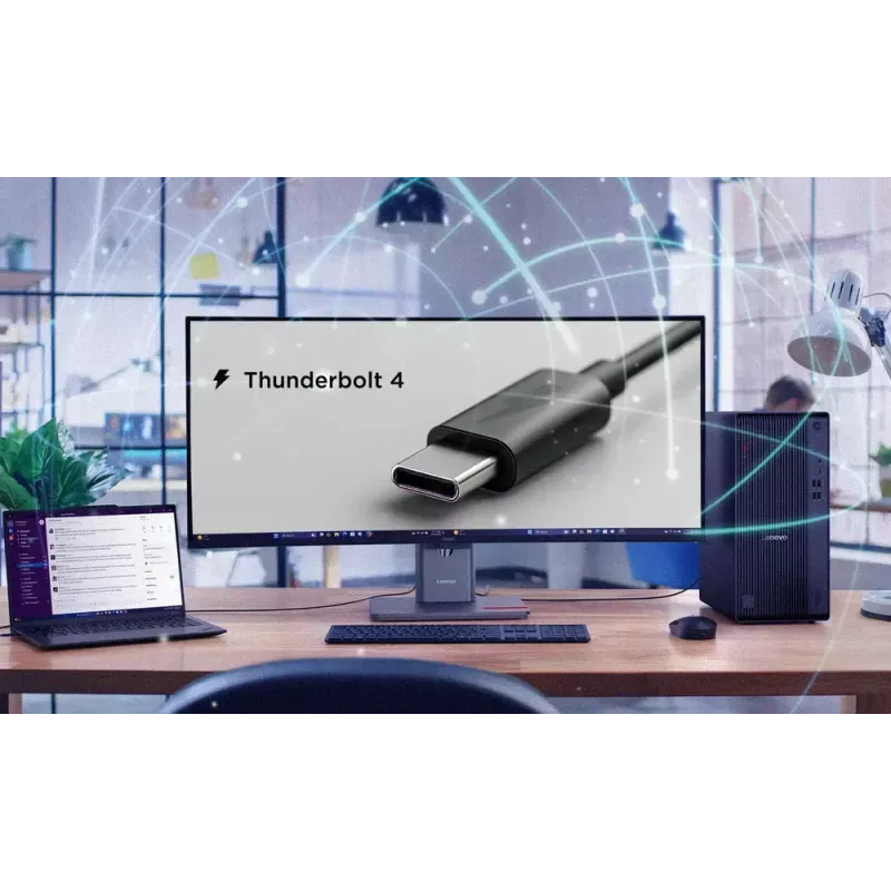 Monitorius Lenovo ThinkVision P40WD-40 39,7 col. WUHD 5120x2160 LCD 21:9 6 ms USB šakotuvas Garsiakalbiai Reguliuojamas aukštis VESA