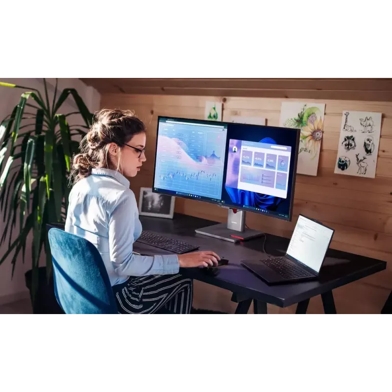 Monitorius Lenovo ThinkVision P40WD-40 39,7 col. WUHD 5120x2160 LCD 21:9 6 ms USB šakotuvas Garsiakalbiai Reguliuojamas aukštis VESA
