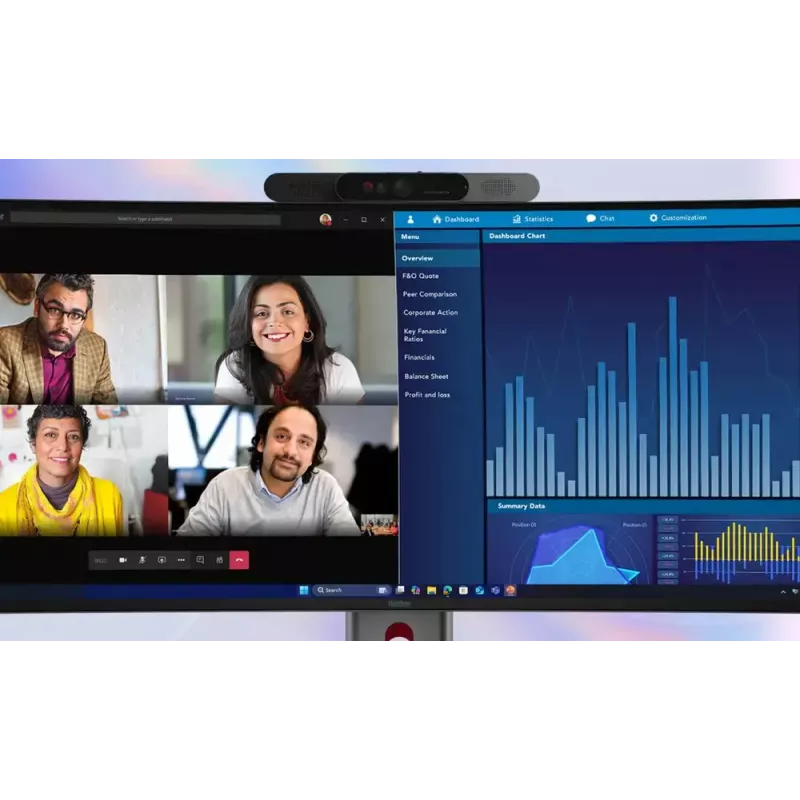 Monitorius Lenovo ThinkVision P40WD-40 39,7 col. WUHD 5120x2160 LCD 21:9 6 ms USB šakotuvas Garsiakalbiai Reguliuojamas aukštis VESA