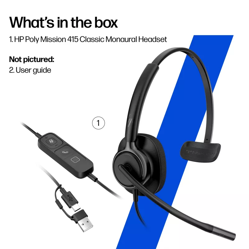 HP Poly Mission 425 Stereo USB laidinės ausinės