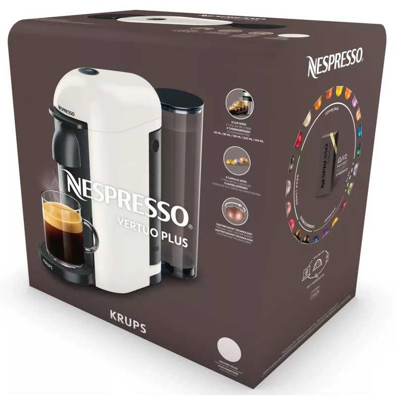 Espreso ir kapsulinis kavos aparatas KRUPS Nespresso Vertuo XN903810, juodas