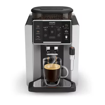 Espreso aparatas KRUPS Sensation EA910E — visiškai automatinis, 1,7 l vandens bakelis, įmontuotas malūnėlis, 2 snapeliai, 1450 W