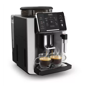 Espreso aparatas KRUPS Sensation EA910E — visiškai automatinis, 1,7 l vandens bakelis, įmontuotas malūnėlis, 2 snapeliai, 1450 W
