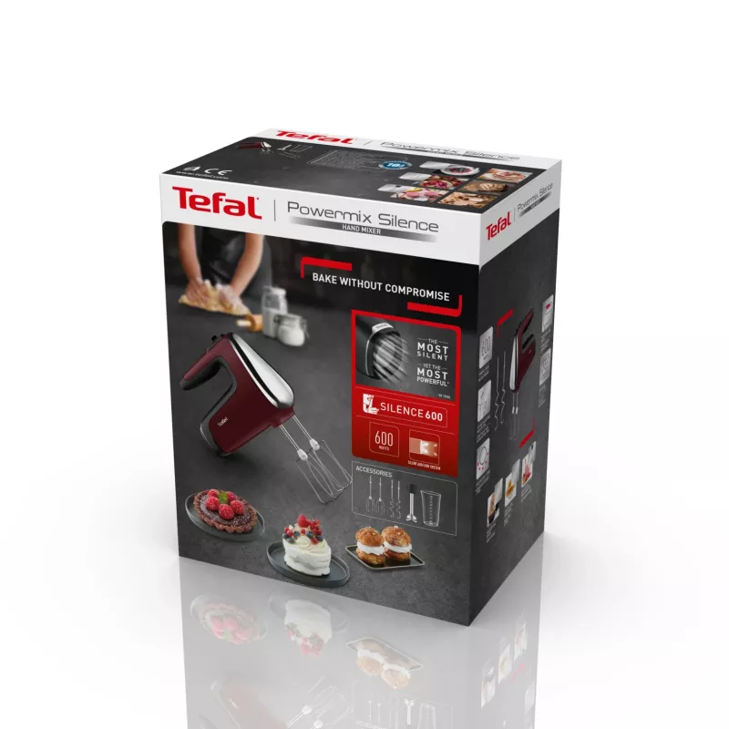 Tefal Powermix Silence HT6525 rankinis mikseris 600 W raudonas