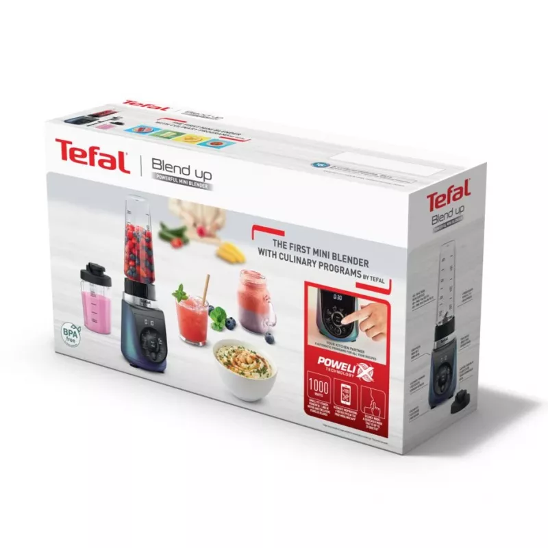 Tefal Blend Up BL19H4F0 trintuvas 0,85 l stalinis trintuvas 1000 W mėlynas, permatomas