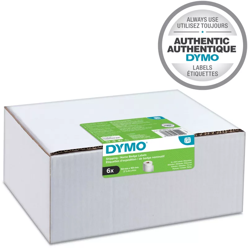 Etikečių rulonų rinkinys Dymo LabelWriter 101 x 54 mm, baltos popierinės etiketės, 24 rulonai (220 etikečių/rulone)