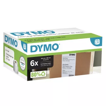 Siuntimo etiketės Dymo LabelWriter Extra Large 104×159 mm Lipnios 6 ritinėliai, 1 320 etikečių, skirtos LabelWriter 4XL/5XL