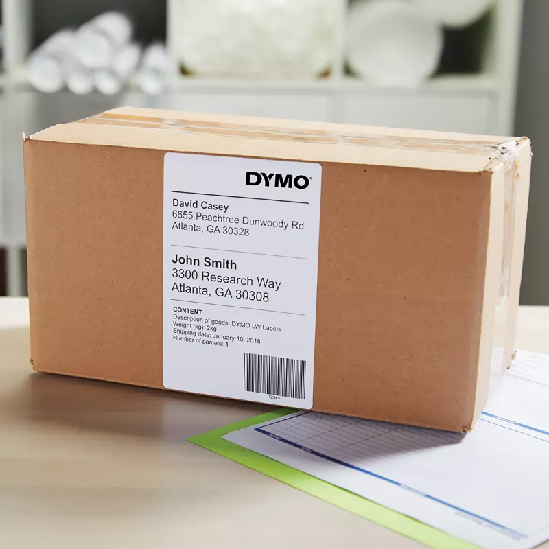 Siuntimo etiketės Dymo LabelWriter Extra Large 104×159 mm Lipnios 6 ritinėliai, 1 320 etikečių, skirtos LabelWriter 4XL/5XL