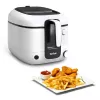 Giliavė Tefal Super Uno FR3101 — vienguba 1800 W, 1,5 kg maisto talpa, 2,2 l aliejaus, juoda/balta