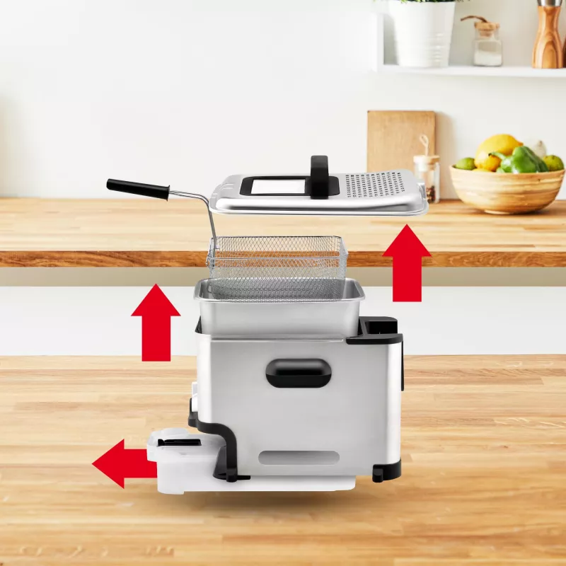 Tefal FR8041 gruzdintuvė Viena 3,5 L Laisvai pastatoma 2300 W Gilioji gruzdintuvė Sidabrinė