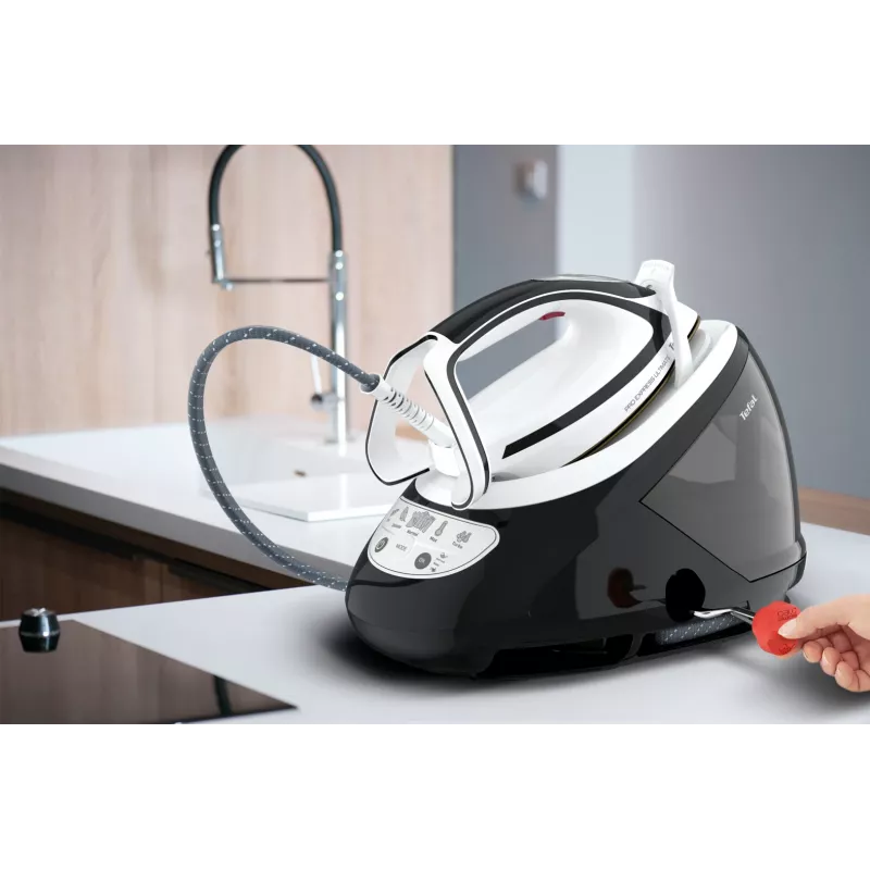 Tefal Pro Express Ultimate GV9550 1,9 l Durilium AirGlide Autoclean padu, juoda, balta