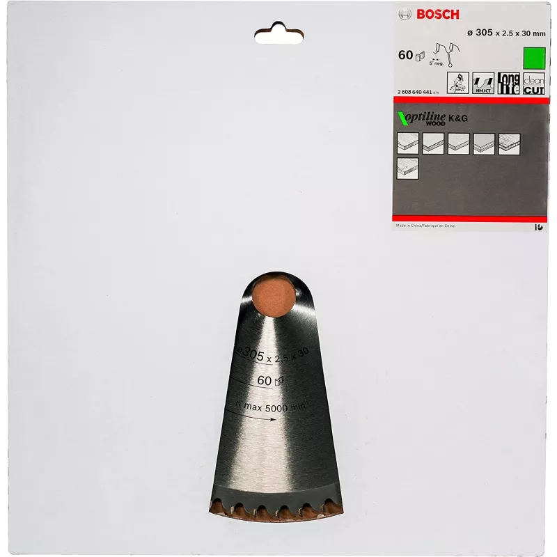 Bosch Optiline mediniai diskiniai pjūklų peiliai, mediena, 30.5 cm, Bosch, 798 g, 1 vnt.