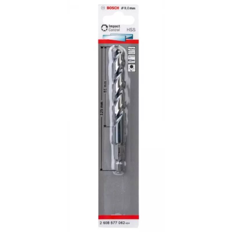 Sukamasis grąžtas Bosch HSS šešiabriauniu kotu 9 mm