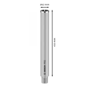 Deimantinis gręžimo vainikas Bosch Standard for Concrete, vainikinis grąžtas betonui, 62 mm
