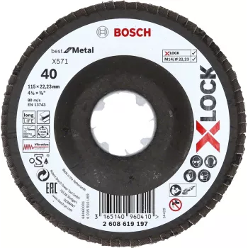 Bosch 2 608 619 197 kampinio šlifuoklio priedas atlenkiamas diskas