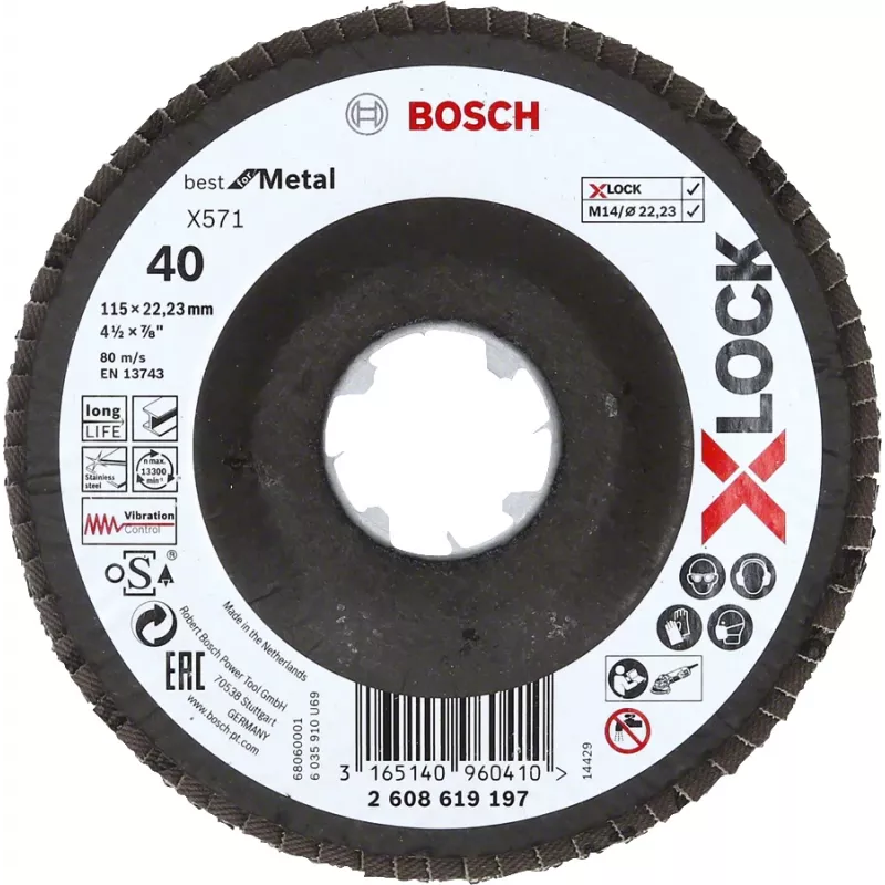 Bosch 2 608 619 197 kampinio šlifuoklio priedas atlenkiamas diskas