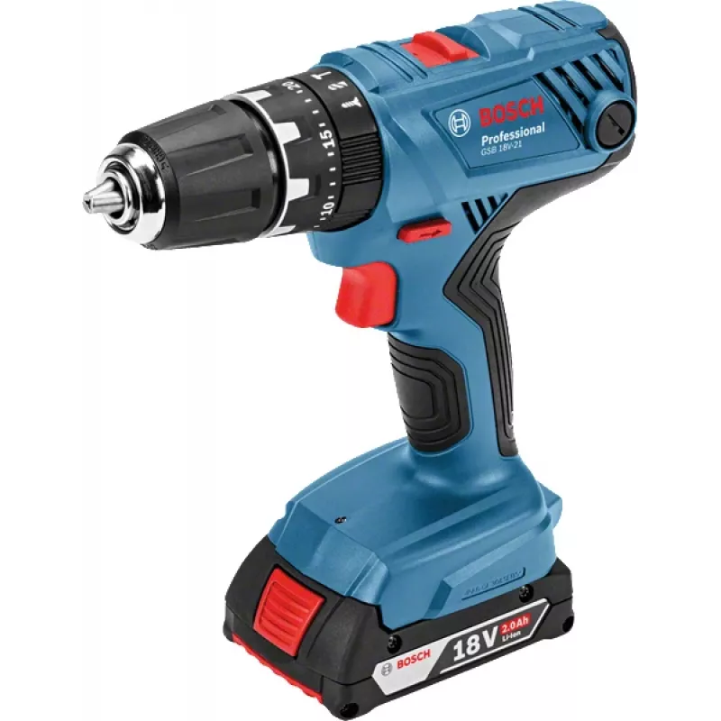 Bosch GSB 18V-21 Professional 1800 aps./min 1,2 kg Juoda, Mėlyna