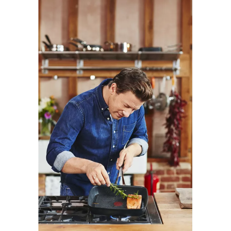 Tefal Jamie Oliver E24541 kvadratinis 2,5 l juodas kepimo indas — dugno Ø 17,5 cm, dydis 290×458 mm