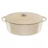 Tefal E25906 ovali smėlio spalvos ketaus keptuvė, 34 cm skersmuo