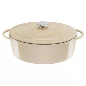 Tefal E25906 ovali smėlio spalvos ketaus keptuvė, 34 cm skersmuo