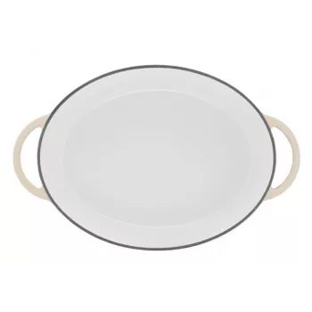 Tefal E25906 ovali smėlio spalvos ketaus keptuvė, 34 cm skersmuo