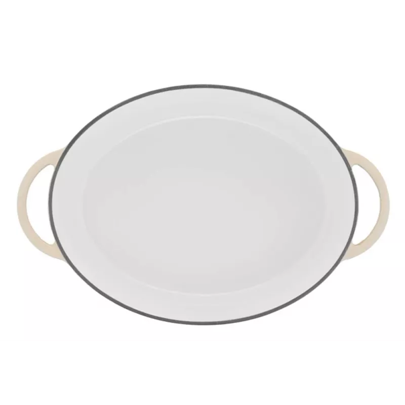 Tefal E25906 ovali smėlio spalvos ketaus keptuvė, 34 cm skersmuo