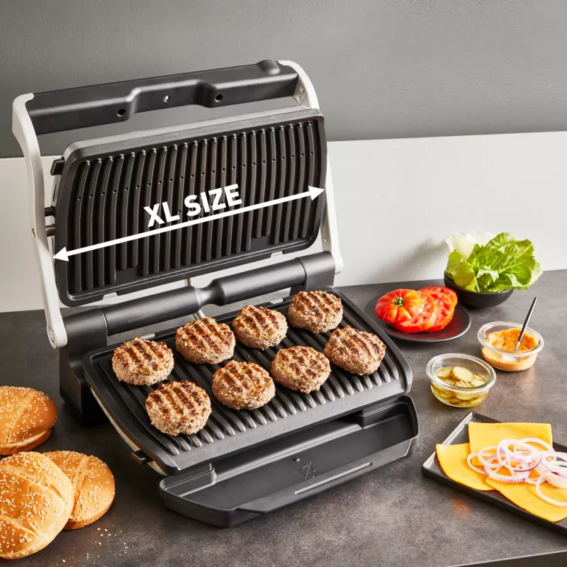 Kontaktinė kepsninė Tefal Optigrill+ XL GC727D10 — 2000 W, stačiakampis metalinis korpusas, 445×365×175 mm
