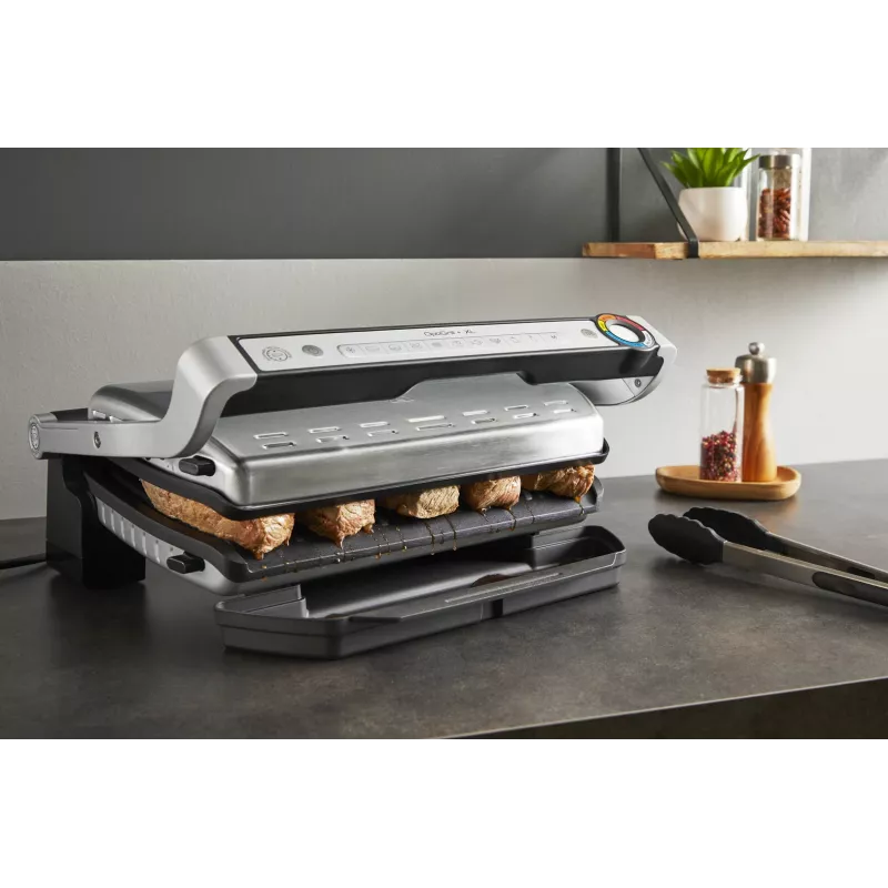 Kontaktinė kepsninė Tefal Optigrill+ XL GC727D10 — 2000 W, stačiakampis metalinis korpusas, 445×365×175 mm