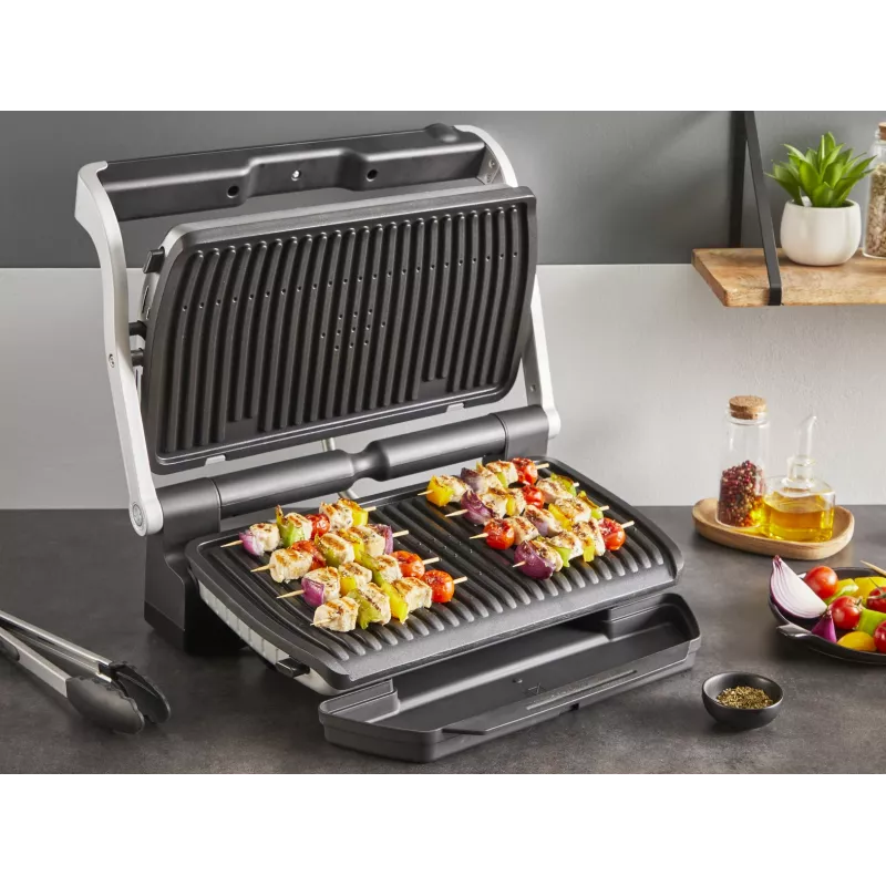 Kontaktinė kepsninė Tefal Optigrill+ XL GC727D10 — 2000 W, stačiakampis metalinis korpusas, 445×365×175 mm