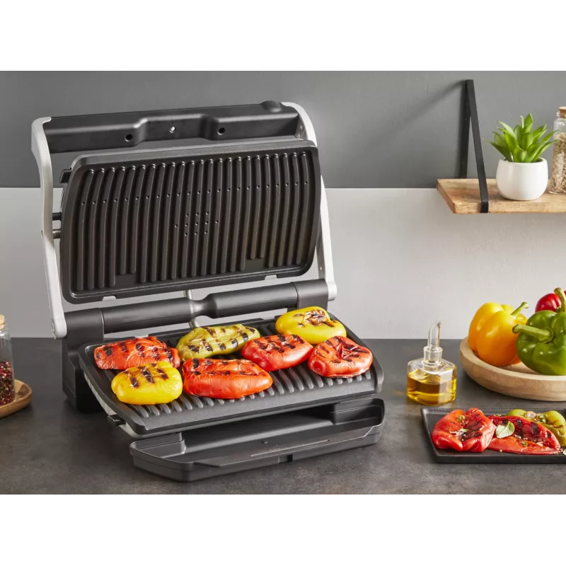 Kontaktinė kepsninė Tefal Optigrill+ XL GC727D10 — 2000 W, stačiakampis metalinis korpusas, 445×365×175 mm
