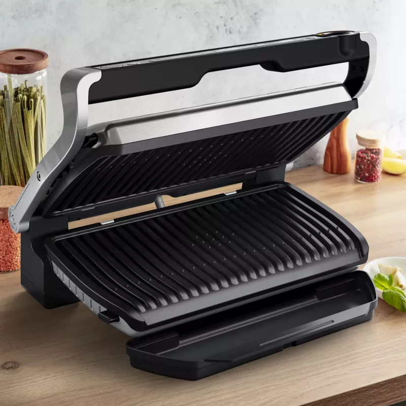 Kontaktinė kepsninė Tefal Optigrill+ XL GC727D10 — 2000 W, stačiakampis metalinis korpusas, 445×365×175 mm