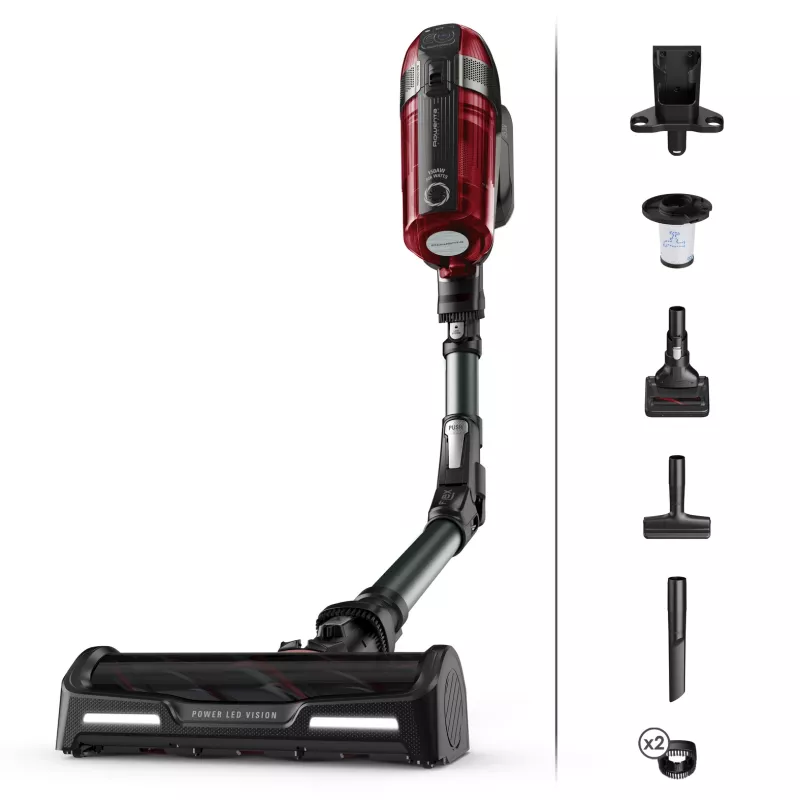 Rowenta RH98A8 2-in-1 stick vacuum baterija Dry Bagless 0.9 L 320 W Red, Pilka
