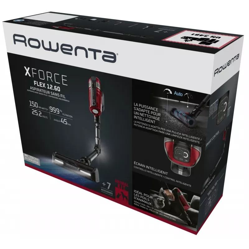 Rowenta RH98A8 2-in-1 stick vacuum baterija Dry Bagless 0.9 L 320 W Red, Pilka