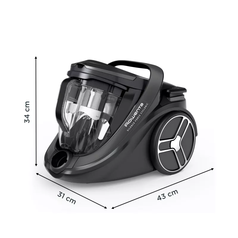 Cilindrinis dulkių siurblys Rowenta Silence Force RO7935 — 500 W, be maišelio, cikloninis, 2,5 l, HEPA, 59 dB