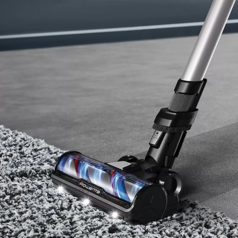 Belaidis vertikalus dulkių siurblys Rowenta X-Force Flex 13.60 RH9A36WV — iki 60 min. veikimo, 0,65 l be maišelio, cikloninis, violetinis