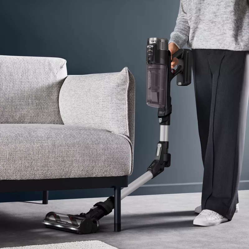 Belaidis vertikalus dulkių siurblys Rowenta X-Force Flex 13.60 RH9A36WV — iki 60 min. veikimo, 0,65 l be maišelio, cikloninis, violetinis
