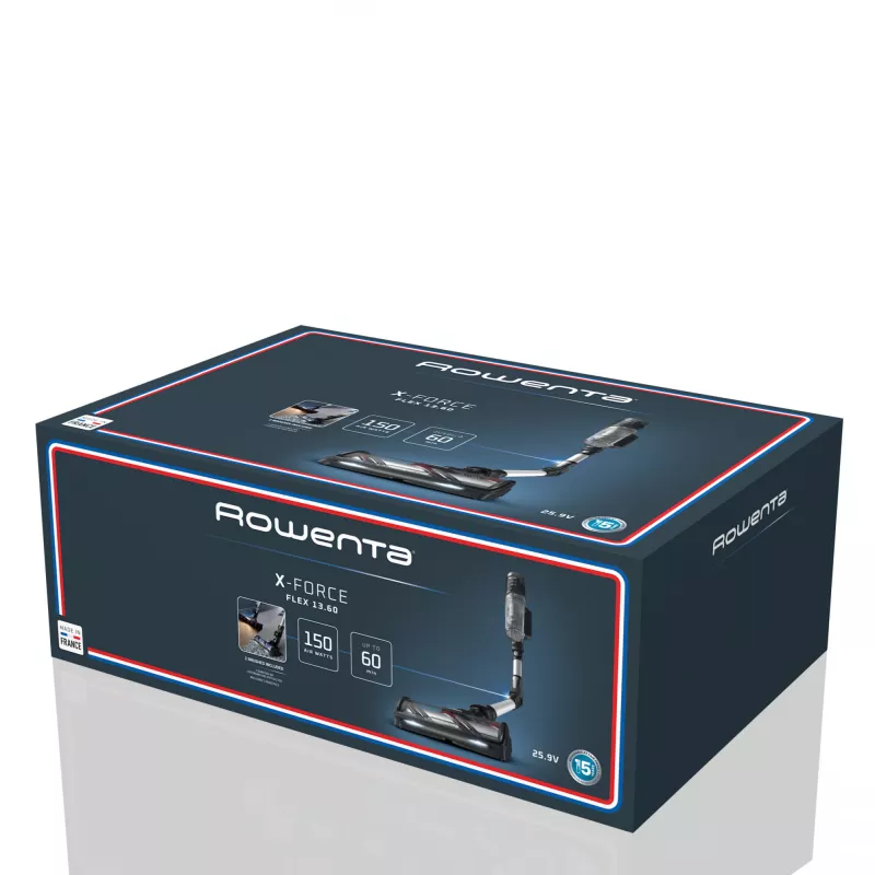 Rowenta X-Force Flex RH9L55E0 belaidis dulkių siurblys / elektrinis šepetys 2-in-1 belaidis dulkių siurblys Baterija Sausas Be maišelio 0,65 L Juoda