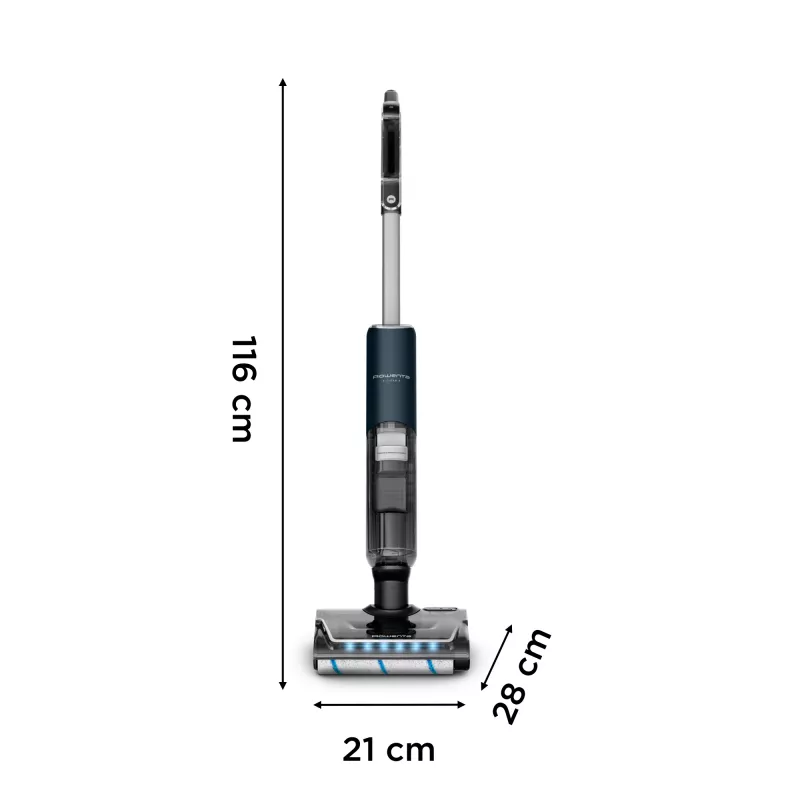 Rowenta X-Clean 7 GZ5735E0 belaidis dulkių siurblys / elektrinė šluota Baterija Sausam ir šlapiam valymui Be maišelio 0,5 L Juoda, Chromas
