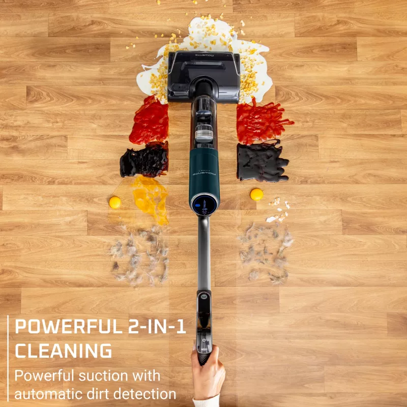 Rowenta X-Clean 7 GZ5735E0 belaidis dulkių siurblys / elektrinė šluota Baterija Sausam ir šlapiam valymui Be maišelio 0,5 L Juoda, Chromas