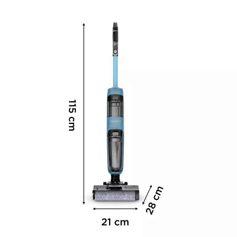 Rowenta X-Clean 2 GZ2271E0 dulkių siurblys, belaidis, sausam ir šlapiam valymui, be maišelio, mėlynas