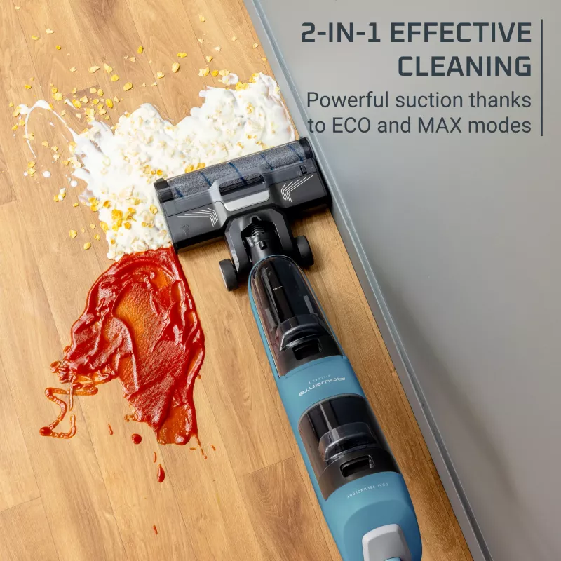 Rowenta X-Clean 2 GZ2271E0 dulkių siurblys, belaidis, sausam ir šlapiam valymui, be maišelio, mėlynas