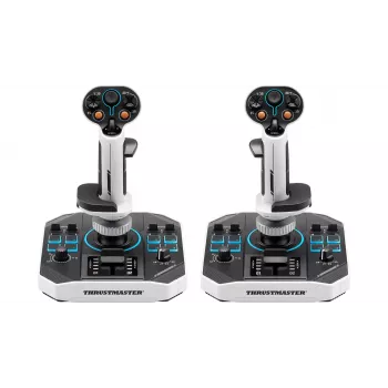 „Thrustmaster Sol-R 2 HOSAS Space Sim Duo“ – laidinė USB Type-C jungties svirtis, analoginė / skaitmeninė, juoda / balta