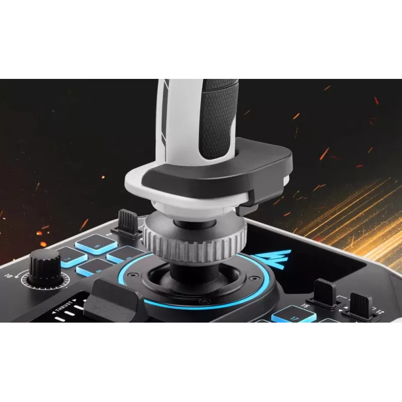 „Thrustmaster Sol-R 2 HOSAS Space Sim Duo“ – laidinė USB Type-C jungties svirtis, analoginė / skaitmeninė, juoda / balta