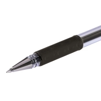 Hybrid Gel Grip rollerball pens set, Juoda ink, 0.3 mm tip, pack of 12